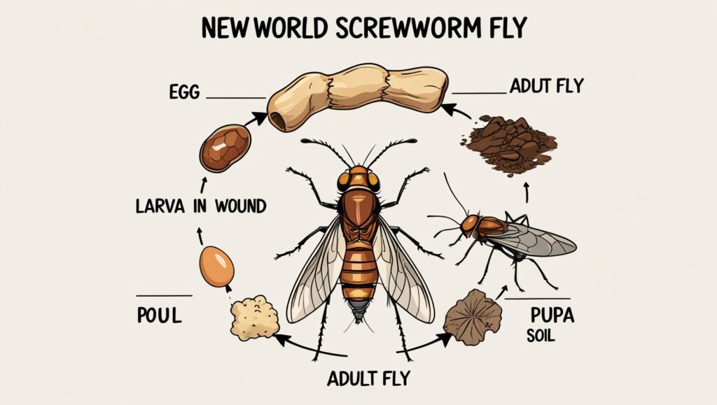 new world screwworm fly larvae